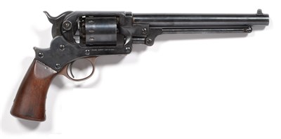 Lot 454 - A Starr Arms Co. Six Shot Single Action Percussion Revolver, the 20cm steel barrel with blade...