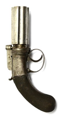 Lot 463 - A Good Quality and Unusually Small Six Shot Percussion Pepperbox Revolver, the 6.5cm steel...