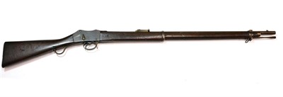 Lot 474 - An Enfield Mk.II 2 Martini Action 1875 Two Band Rifle, the 84cm steel barrel with hinged ladder...