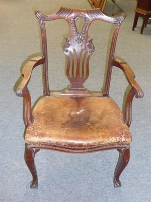 Lot 591 - A Set of Ten Edwardian Mahogany Dining Chairs, the ear shaped top rails above pierced upright...