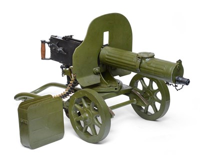 Lot 495 - A Deactivated 1944 Russian M1910 Belt Fed Machine Gun, numbered 513, finished in green paint,...