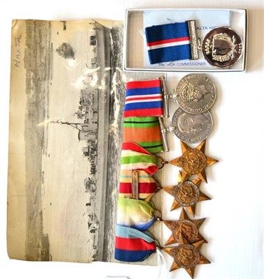 Lot 7 - A Second World War Naval Group of Six Medals, comprising 1939-45 Star, Atlantic Star, Africa...