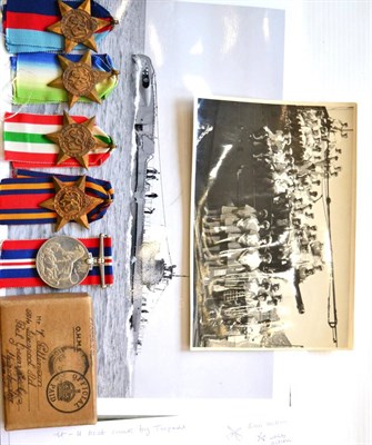 Lot 8 - A Second World War Group of Five Medals, comprising 1939-45 Star, Atlantic Star, Burma Star,...