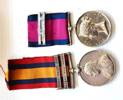 Lot 15 - A Queen's South Africa Medal, 1899, with two clasps ORANGE FREE STATE and SOUTH AFRICA 1902,...