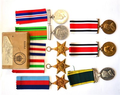 Lot 24 - A Second World War RAF Group of Five Medals, comprising 1939-45 Star, Italy Star, France and...