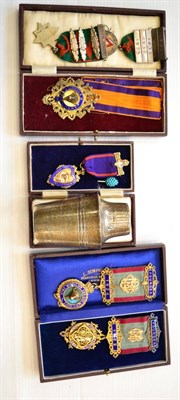 Lot 26 - Royal Antedeluvian Order of Buffaloes:- two Founder's silver gilt and enamel breast jewels and...