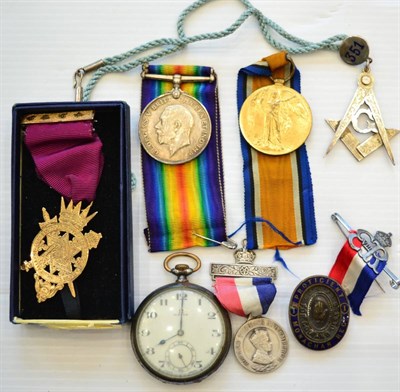 Lot 27 - A First World War Pair, awarded to 175931 GNR.T.J.JOHNSTON. R.A., comprising a British War...