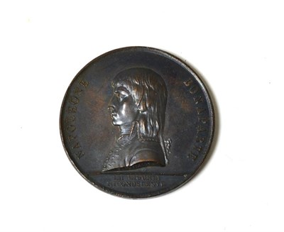 Lot 71 - Napoleonic: The Gratitude of Liguria to Napoleon Bonaparte, by Gerolomo Vassallo, bronze, 50 mm