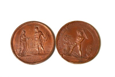 Lot 93 - Napoleonic: Battle of Millesimo, 1796, bronze, 45.5 mm, and Capitulation of Mantua, 1797, by...