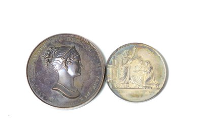 Lot 98 - Napoleonic: Maria Ludovica, Bridge over the Taro, by Santarelli, bronze, 40.5 mm, and France,...