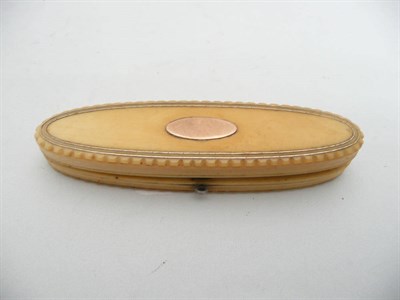 Lot 602 - An Oval Toothpick Box, containing a stick pin and a seed pearl stick pin