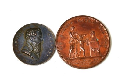 Lot 112 - Bologna: Municipality of Bologna, Honouring Luigi Sacco, physician, 1802, bronze, 55 mm, and...