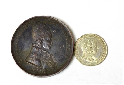 Lot 121 - Pope Leo XII, Restoration of the Basilica of Cardinals, 1828, by Putinati, bronze, 47 mm, and...