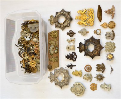 Lot 132 - A Collection of Approximately One hundred and Thirty Cap Badges, in brass, white metal and...