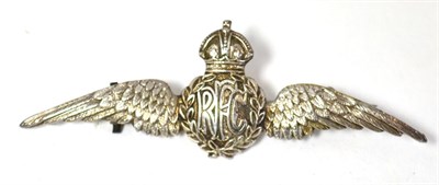 Lot 141 - A First World War Royal Flying Corps Silver Sweetheart Brooch, stamped ";Sterling"; to the reverse