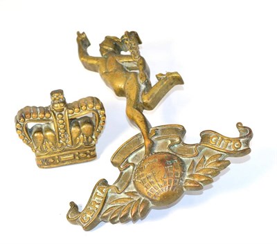 Lot 144 - A Brass Wall Plaque to the Royal Corps of Signals, below a Queen's crown, 41cm