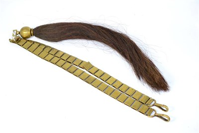 Lot 153 - A 19th Century Ceremonial Cavalry Beard, with brass flattened square link chains with clip...