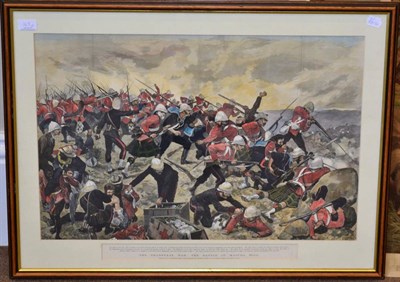 Lot 165 - After Sutherland, Battle of Elands Laagte, October 21st 1899, coloured lithograph, framed;...