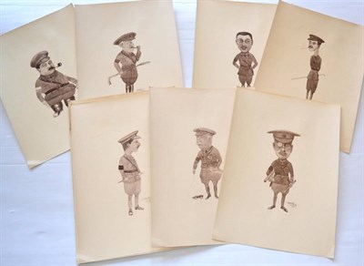 Lot 168 - After Stanley, Caricatures Studies of First World War British Officers, a set of twenty one...