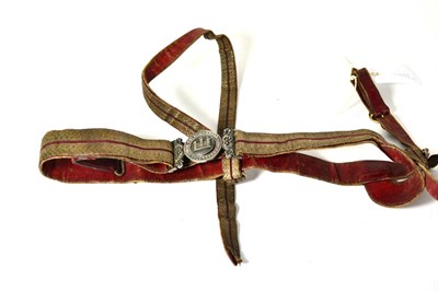 Lot 172 - A Silver Lace and Crimson Morocco Dress Belt to an Officer of the Third Norfolk Rifle Volunteer...