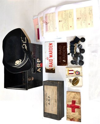 Lot 186 - A Collection of Second World War Civil Defence Effects, including a St John Ambulance Brigade...