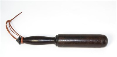 Lot 210 - A 19th Century Scottish Laird's Butler's Night Stick, (Truncheon), in lignum vitae, with...