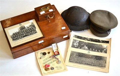 Lot 216 - A First World War Officer's No 2 Service Cap to the Herefordshire Regiment, with bronze cap...