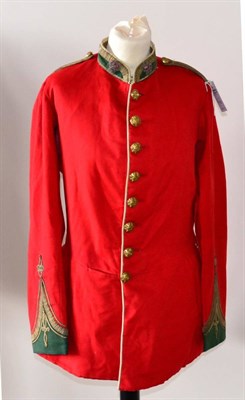 Lot 229 - A Victorian Scarlet Tunic to a Major of the 11th (North Devon) Regiment, (Pre 1881), with green...