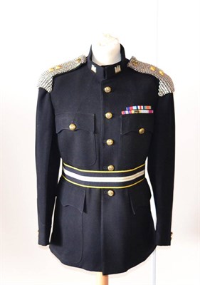 Lot 235 - A No. 1 Blues Dress Tunic to a Lieutenant of the Inniskilling Dragoon Guards, with bimetal...