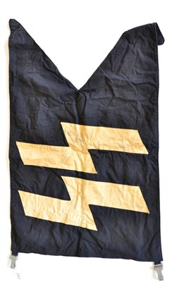 Lot 257 - A German Third Reich SS Pennant, in the shape of two single pennans, of black cotton, each side...