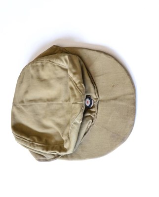 Lot 261 - A German Third Reich Luftwaffe NCO/EM Tropical Field Cap, in khaki ribbed twill, with Luftwaffe...