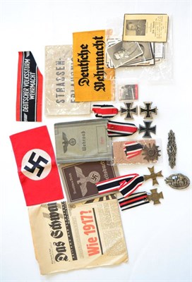 Lot 262 - A Collection of German Third Reich and Related Items, including a War Merit Cross with swords...