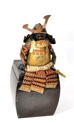 Lot 279 - An Early 20th Century Lacquered and Brass-Mounted Miniature Suit of O-Yoroi Japanese Samurai...