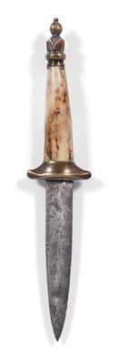 Lot 300 - A Rare 17th Century Plug Bayonet, of small proportions, the 9.3cm double edge steel blade with...