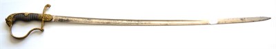 Lot 304 - A 19th Century Imperial German Infantry Officer's Dress Sword, the 81cm single edge fullered...