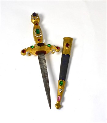 Lot 317 - A 19th Century Dress Dagger in the 17th Century Style, with 15cm double edge steel blade, the...