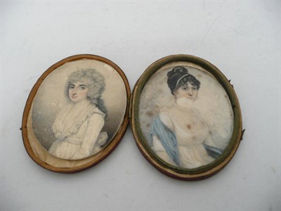 Lot 624 - Two Oval Portrait Miniatures of Ladies