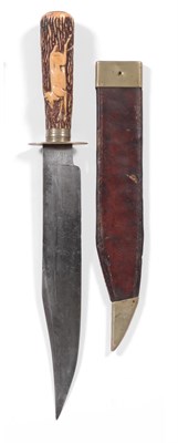 Lot 321 - An Early 19th Century Bowie Knife by James Rodgers, the 22cm clip-point steel blade stamped...