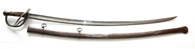 Lot 344 - A US Model 1840 Cavalry Trooper's Sword, the 90cm single edge steel blade with a broad fuller and a