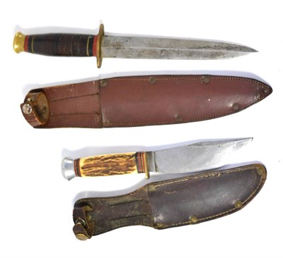 Lot 348 - An Officers ";Eye Witness"; Combat Knife by Taylor, Sheffield, (private purchase), the 17cm diamond