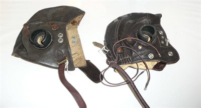 Lot 629 - Two RAF Leather Flying Helmets.