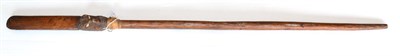 Lot 379 - A Maori Taiaha Type Staff, of soft wood, the staff head carved as a tongue extending from a...