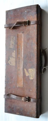 Lot 403 - A Stitched Leather Case for a Pair of Shotguns by C B Vaughan, Strand, London, the hinged cover...