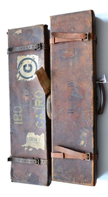 Lot 404 - Two 19th Century Stitched Leather Shotgun Cases, each with baize lined interior fitted to take 30"