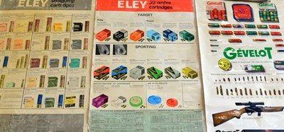 Lot 425 - Three Cartridge Advertising Posters, for Eley.22 Rimfire Cartridges, Eley Shotgun Cartridges...