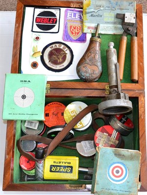 Lot 426 - A Quantity of Accessories, including tins of air rifle pellets, bullet mould, targets, oil can,...