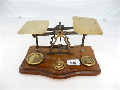 Lot 636 - A Set of Brass Postal Scales