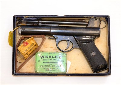 Lot 445 - PURCHASER MUST BE 18 YEARS OR OVER A Webley Air Pistol Mark I, numbered 54731, the end of the...