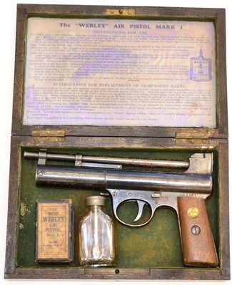 Lot 447 - PURCHASER MUST BE 18 YEARS OR OVER A Webley Air Pistol Mark I, .177 calibre, numbered 32137,...