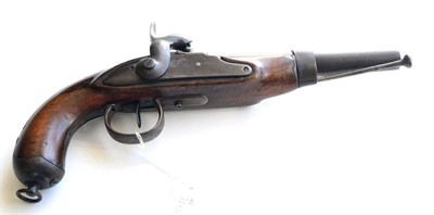 Lot 461 - A 19th Century Percussion Dragoon Pistol, possibly American, converted from a flintlock, the...